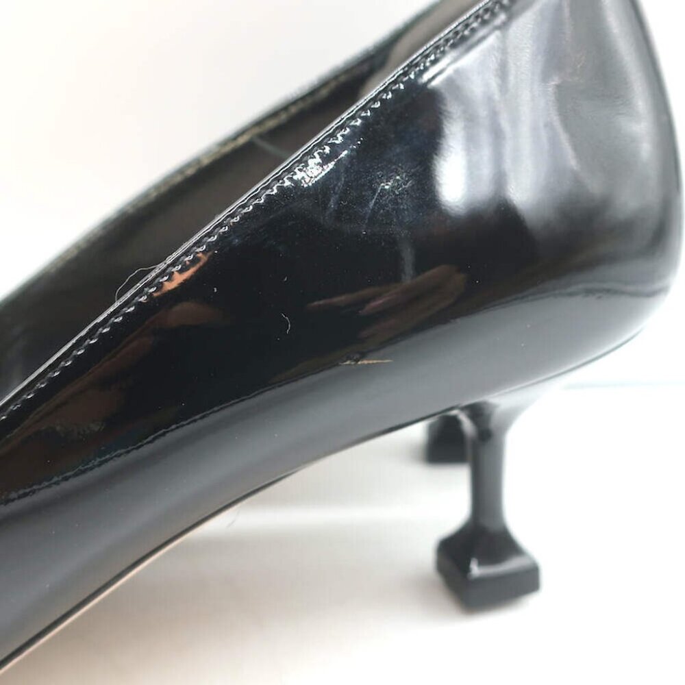 Miu Miu Pearl & Crystal-Embellished Low-Heel Pumps Black Patent Leather Size 38 - Picture 7 of 13